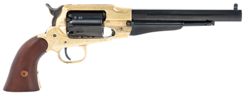Pietta PF58BRE448 1858  44 Cal 6rd 8" Blued Barrel & Cylinder, Engraved Brass Frame, Walnut Grip, Brass trigger Guard & Backstrap
