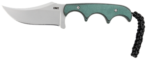 CRKT 2379 Minimalist Persian 2.76" Fixed Recurve Plain Bead Blasted 8Cr13MoV SS Blade/Green Contoured Resin Infused Fiber Handle Includes Lanyard/Sheath
