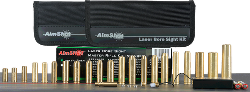 AimShot  Master Kit  Multi-Caliber Bore Sight with Red 650nM Laser, Uses L736 Button Cell Batteries & 2 AAA Batteries for Battery Pack for Rifles (Batteries Not Included)