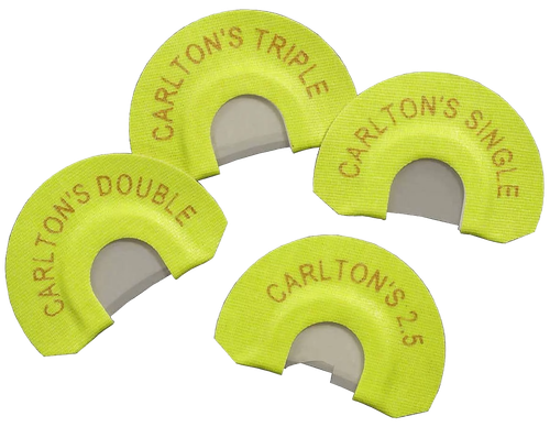 Wayne Carlton's Calls 70314 Essential Elk  Diaphragm Call Single/Double/Triple/2.5 Reed Attracts Elk Yellow 4 Per Pkg