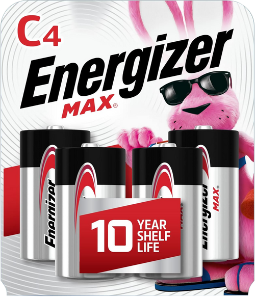 Energizer E93BP4 C Max Black & Silver 1.5V Alkaline, Qty (4) Single Pack