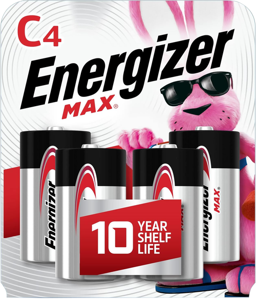 Energizer E93BP4 C Max Black & Silver 1.5V Alkaline, Qty (4) Single Pack