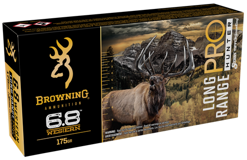 Browning Ammo B192500682 Long Range Pro Hunter 6.8Western 175gr Sierra Tipped GameKing 20 Per Box/10 Case