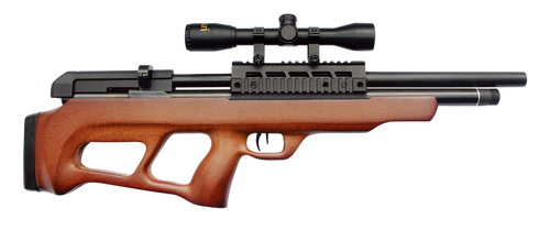 Beeman 1358 Under-Lever  Pre-Charged Pneumatic 22 Pellet 10+1 Shot Black Black Receiver European Hardwood Scope 4x32mm