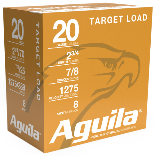 Aguila 1CHB2038 Target Load Competition 20Gauge 2.75" 7/8oz 8Shot 25 Per Box/10 Case