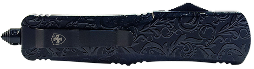 Templar Knife LMDG131 Gen II Maiden Gloss Large 3.50" OTF Dagger Plain Black Oxide Stonewashed 440C SS Blade, 5.25" Black Gloss Aluminum Handle, Glass Breaker