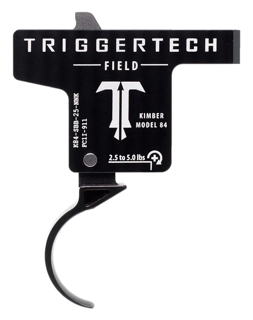 TriggerTech K84SBB25NNK Field  Single-Stage Curved Trigger with 2.50-5 lbs Draw Weight & Black PVD Finish for Kimber M84