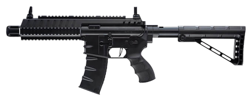 Umarex 2252120 Steel Strike Air Rifle CO2 177 BB Single Shot Or 6  Round Burst Mode, 30rd Drop Free Magazine, 900 BB Capacity Reservoir, Flat Top Picatinny Rail, Flip Up Sights, Adjustable Stock