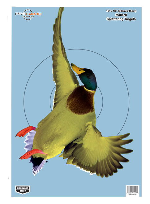 Birchwood Casey 35407 Pregame  Duck Paper Hanging Rifle/Shotgun 12" x 18" Impact Enhancement 8 Per Pkg