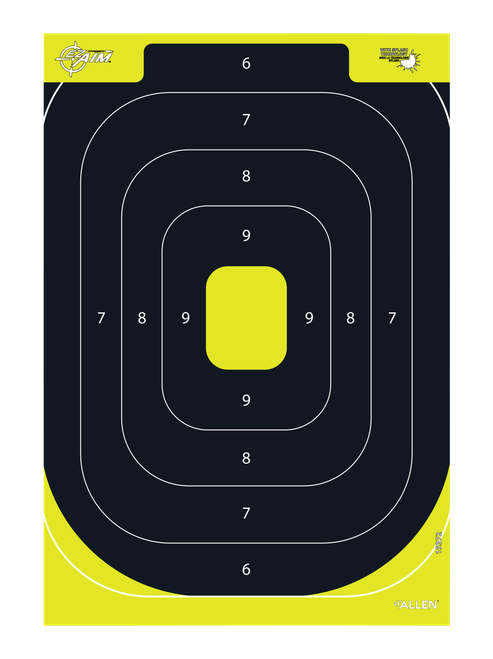 EZ-Aim 15372 Splash Reactive Target IPSC Silhouette Paper Hanging 12.50" W X 18.25" H Black/Yellow 8 Per Pkg