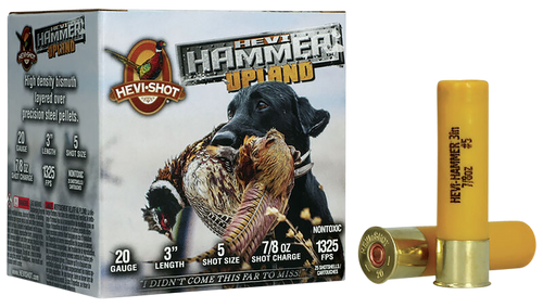 HEVI-Shot HS29225 HEVI-Hammer Upland 20Gauge 3" 7/8oz Steel/Bismuth 5Shot 25 Per Box/10 Case