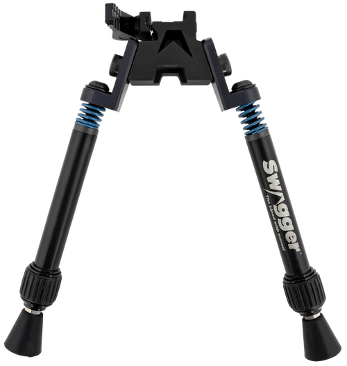 Swagger SWAGBPSFR10 SFR10 Flex to Rigid QD Bipod with Black Finish, Picatinny Attachment & 6-10.50" Vertical Adjustment