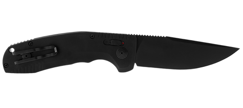 S.O.G SOG15380157 SOG-TAC Auto 3.43" Folding Plain Black TiNi Cryo D2 Steel Blade Black Micro-Textured Anodized Aluminum Handle Includes Pocket Clip