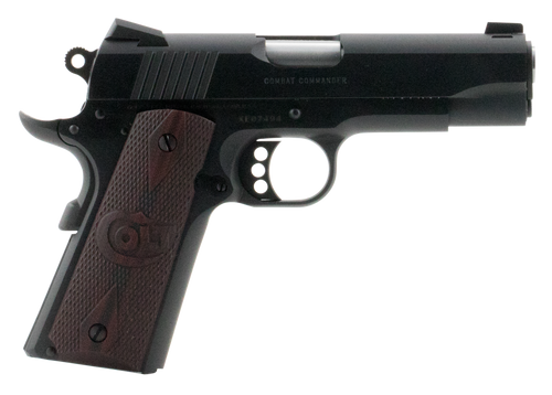 Colt Mfg O4940XE Commander Combat 45 ACP 8+1 4.25" Black Steel Barrel, Blued Serrated Slide & Carbon Steel Frame w/Beavertail, Black Cherry Checkered G10 Grips, Ambidextrous