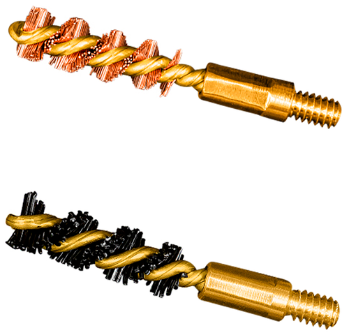 Otis FG317NB Bore Brush Set  17 HMR/177 Cal/177 WSM 5-40" Thread 1" Long Bronze/Nylon Bristles 2 Per Pkg