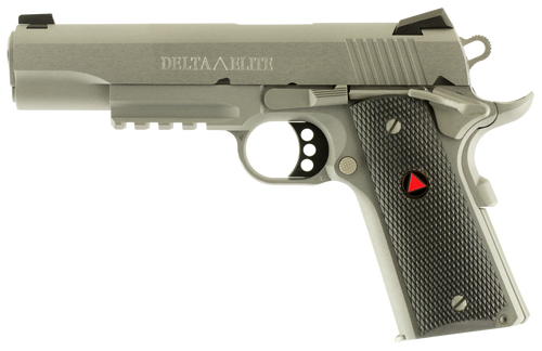 Colt Mfg O2020RG Delta Elite  10mm Auto 8+1 5" Steel Barrel, Stainless Steel Serrated Slide & Frame w/Picatinny Rail, Black Polymer w/Delta Medallions Grips, Ambidextrous