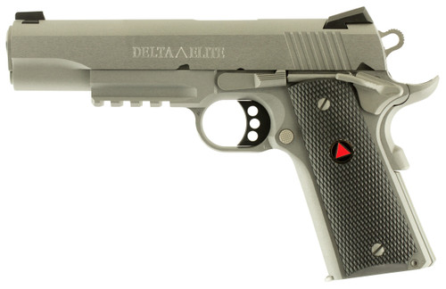 Colt Mfg O2020RG Delta Elite  10mm Auto 8+1 5" Steel Barrel, Stainless Steel Serrated Slide & Frame w/Picatinny Rail, Black Polymer w/Delta Medallions Grips, Ambidextrous