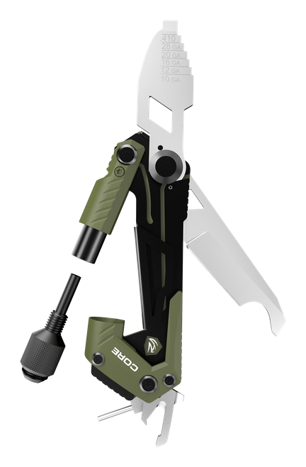 Real Avid AVGTCORSG Core Gun Tool Shotgun Olive Green/Black Stainless Steel Folding 1.50" Shotgun