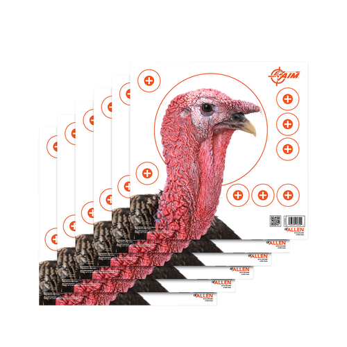 EZ-Aim 15322 Four Color  Turkey Hanging Paper Target, For Use With Shotguns, 12" x 12" Multi-Color 6 Pack