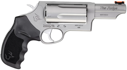 Taurus 2-441039MAG Judge Magnum Compact 45 Colt (LC)/410 Mag 5rd, 3" Matte Stainless Steel Barrel, Cylinder & Frame, Black Finger Groove Grip, Exposed Hammer