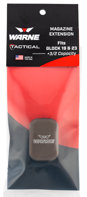 Warne MEG1932DE Magazine Extension  made of 6061-T6 Aluminum with Hardcoat Anodized Flat Dark Earth Finish for Glock 19, 23 Magazines (Adds 3rds 9mm Luger, 2rds 40 S&W)