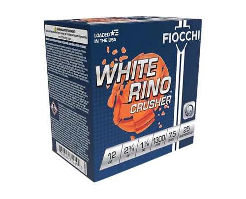 Fiocchi 12WRCRS7 Exacta Target White Rino Crusher 12Gauge 2.75" 1 1/8oz 7.5Shot 25 Per Box/10 Case
