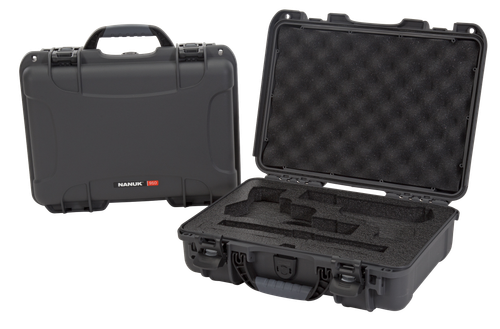 Nanuk 910CLASG7 910 Classic 2 Up Pistol Case Graphite Polymer w/ Latches & Closed-Cell Foam Padding 13.20" L x 9.20" W x 4.10" H Interior Dimensions
