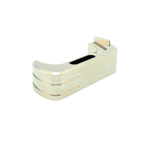 Cross Armory CRG5MCSV Mag Catch  Extended Compatible w/Glock Gen4-5 Silver Anodized Aluminum