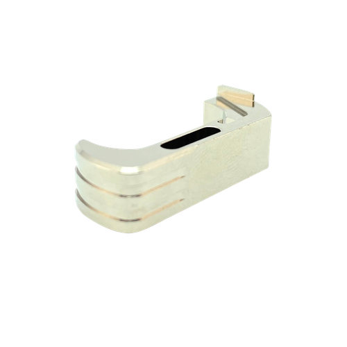 Cross Armory CRG5MCSV Mag Catch  Extended Compatible w/Glock Gen4-5 Silver Anodized Aluminum