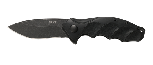 CRKT K221KKP Foresight Assisted 3.53" Folding Modified Drop Point Plain Black Stonewashed 4116 Stainless Steel Blade/ Black Contoured GRN Handle Includes Pocket Clip