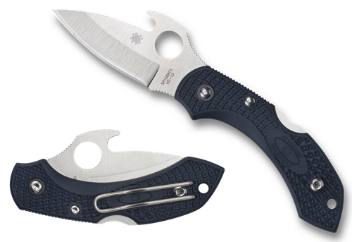 Spyderco C28PGYW2 Dragonfly 2  2.28" Folding Drop Point Plain VG-10 SS Blade Gray Bi-Directional Texturing FRN Handle Includes Pocket Clip