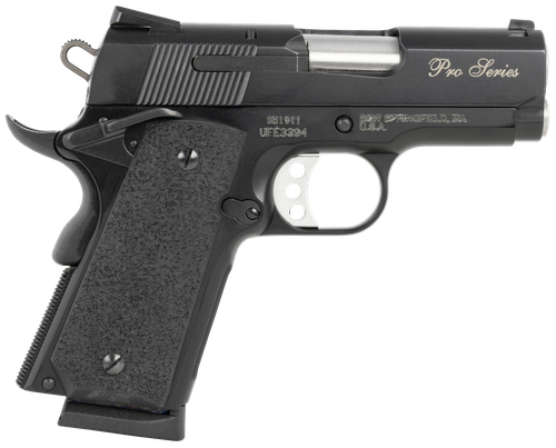 Smith & Wesson 178020 PC 1911 Pro Sub-Compact Frame 45 ACP 7+1, 3" Stainless Steel Barrel, Black Serrated Carbon Steel Slide, Black Aluminum Frame w/Beavertail, Black Stippled Grip