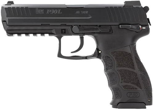 HK 81001095 P30L V3 40 S&W 13+1 4.45" Black Polygonal Rifled Barrel, Black Cerakote Long/Serrated Steel Slide, Black Polymer Frame, w/Picatinny Rail, Black Interchangeable Backstrap Grip, Ambidextrous
