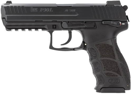 HK 81001095 P30L V3 40 S&W 13+1 4.45" Black Polygonal Rifled Barrel, Black Cerakote Long/Serrated Steel Slide, Black Polymer Frame, w/Picatinny Rail, Black Interchangeable Backstrap Grip, Ambidextrous