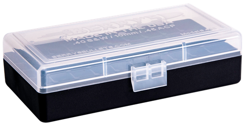 Berry's 67425 Ammo Box  40S&W/45ACP Clear/Black Polypropylene 50rd