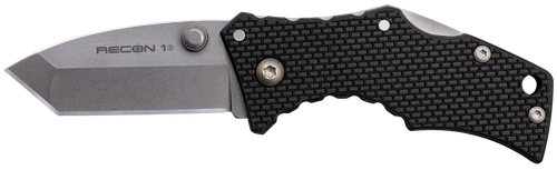 Cold Steel CS27DT Recon 1 Micro 2" Folding Tanto Plain Stonewashed 4034 SS Blade/ Black Griv-Ex Handle Includes Pocket Clip