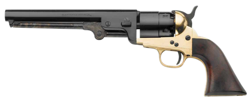 Pietta REB44 1851 Navy 44 Cal 7.37" 6rd Brass Frame, Blued Cylinder & Octagon Barrel, Walnut Grip