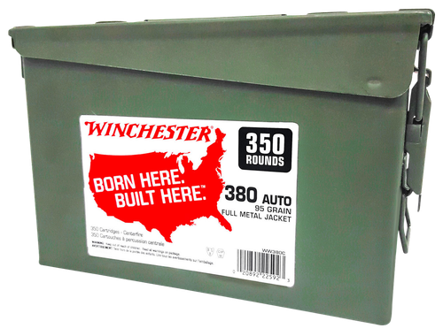 Winchester Ammo WW380C USA Ammo Can 380ACP 95gr Full Metal Jacket 350 Per Box/2 Case