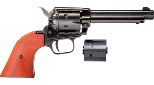 Heritage Mfg RR22MB4 Rough Rider  22 LR 22 WMR 6 Shot, 4.75" Black Steel Barrel, Black Zinc Alloy Frame, Black Cylinder, Cocobolo Grip, Hammer/Thumb Safety, Exposed Hammer
