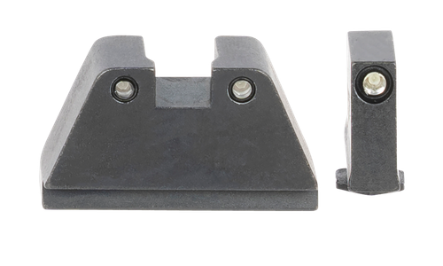 AmeriGlo GL814 Optic Compatible Sight Set for Glock  2XL Tall Green Tritium Black Outline Front Sight-Green Tritium Black Outline Rear Sight