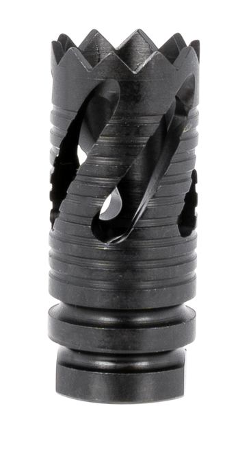 TacFire MZ10219MM Thread Crown Muzzle Brake Black Oxide Steel with 1/2"-36 tpi Threads, 2.05" OAL & 0.87" Diameter for 9mm Luger AR-Platform