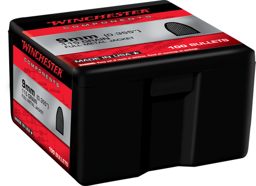 Winchester Ammo WB9FB115X Centerfire Handgun Reloading 9mm 115gr Full Metal Jacket 100 Per Box/10 Case