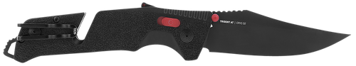 S.O.G SOG11120141 Trident AT 3.70" Folding Clip Point Plain Black TiNi Cryo D2 Steel Blade/Black w/Red Accents GRN Handle Features Line Cutter/Glass Breaker