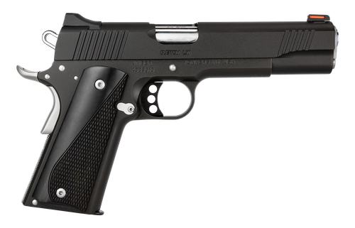 Kimber Mfg, Inc 3700596 Custom LW Nightstar 9mm Luger 9+1 5" Stainless Match Grade Barrel, Black Serrated Steel Slide, Black Aluminum Frame w/Beavertail, Black/Gray Laminate Grip