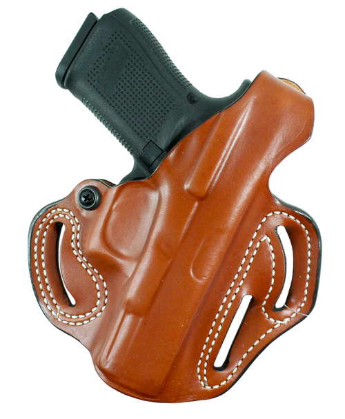 DeSantis Gunhide 001TA1LZ0 Thumb Break Scabbard OWB Tan Leather Belt Slide Fits Glock 19 Fits Glock 32 Fits Glock 45 Fits Glock 19X Right Hand