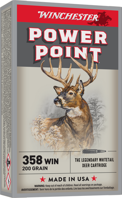 Winchester Ammo X3582 Power-Point  358Win 200gr 20 Per Box/10 Case