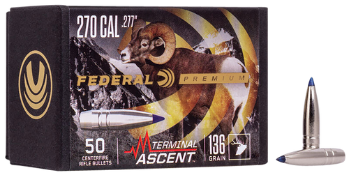 Federal PB277TA1 Premium Terminal Ascent Component 270Win 136gr 50 Per Box/4 Case