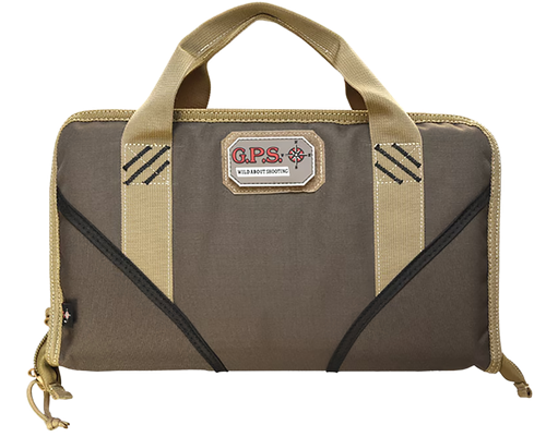 GPS Bags 1485PCMF Memory Foam Pistol Case Large Size w/ Lockable Zippers Mag Storage Pockets & Black Finish Holds 1 Handgun
