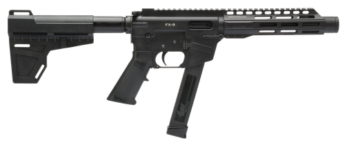 Freedom Ordnance FX9P8 FX-9  9mm Luger 8.25" 33+1 Black Hard Coat Anodized Black Polymer Grip KAK Shockwave Pistol Brace