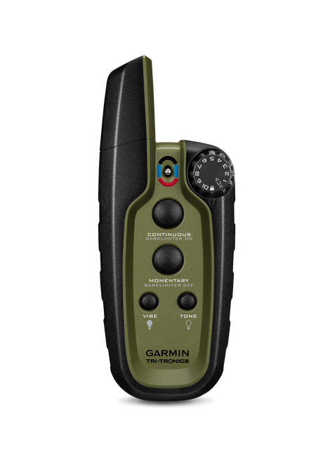 Garmin 0100120550 Sport Pro Handheld Green w/BarkLimiter, LED Beacon Lights, 1-Hand Operation, Water-Resistant Rechargeable Li-ion Up to 3 Dogs .75 Mile Range